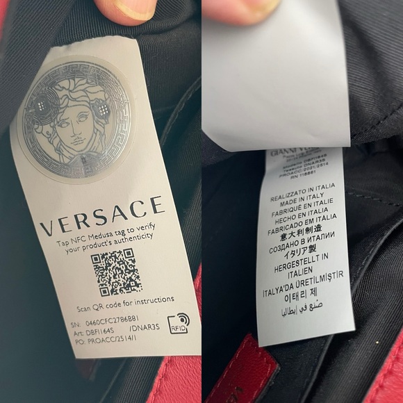 Authentic Versace Medusa Nappa Leather Quilted Red Shoulder bag Retail 1,600$ - Picture 13 of 16